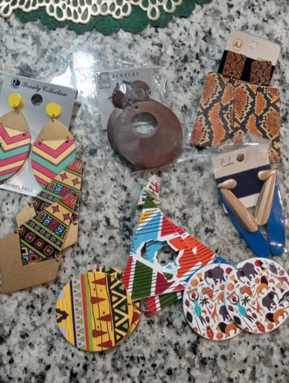 Bundle of oversized earrings